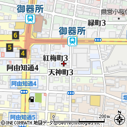 愛知県名古屋市昭和区紅梅町3丁目10周辺の地図