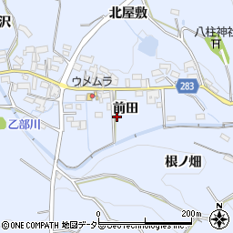 愛知県豊田市乙部町前田周辺の地図