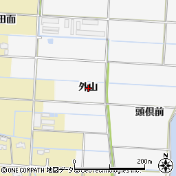 愛知県愛西市山路町外山周辺の地図
