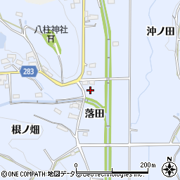 愛知県豊田市乙部町落田周辺の地図