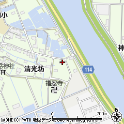 愛知県津島市中一色町清光坊110周辺の地図