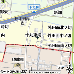 愛知県あま市七宝町徳実十九東切周辺の地図