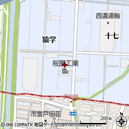 愛知県あま市七宝町伊福猿学周辺の地図