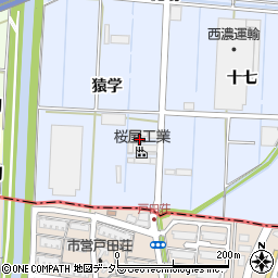 愛知県あま市七宝町伊福（猿学）周辺の地図