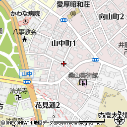 愛知県名古屋市昭和区山中町周辺の地図