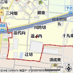 愛知県あま市七宝町徳実道ノ内周辺の地図