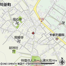 滋賀県東近江市五個荘川並町周辺の地図