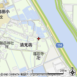 愛知県津島市中一色町清光坊112周辺の地図