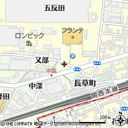 愛知県名古屋市中村区野田町（又部）周辺の地図
