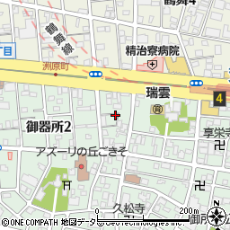 愛知県名古屋市昭和区御器所2丁目6周辺の地図