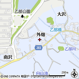愛知県豊田市乙部町外畑周辺の地図