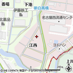 愛知県津島市高台寺町江西周辺の地図