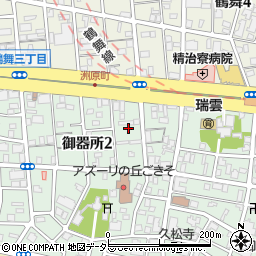 愛知県名古屋市昭和区御器所2丁目5周辺の地図