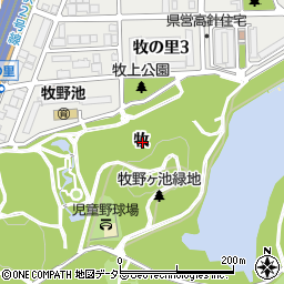 愛知県名古屋市名東区猪高町大字高針牧周辺の地図