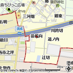 愛知県あま市七宝町徳実（苗代向）周辺の地図
