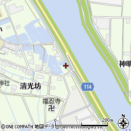 愛知県津島市中一色町清光坊245周辺の地図