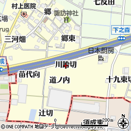 愛知県あま市七宝町徳実（川跨切）周辺の地図
