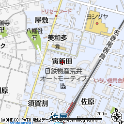 愛知県愛西市須依町寅新田周辺の地図