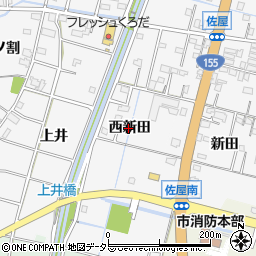 愛知県愛西市山路町（西新田）周辺の地図