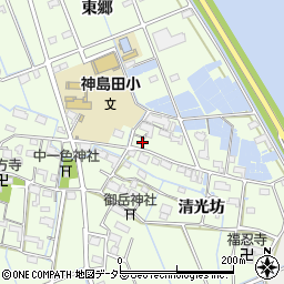 愛知県津島市中一色町清光坊197周辺の地図