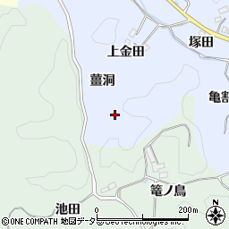 愛知県豊田市足助白山町薑洞周辺の地図