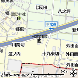 愛知県あま市七宝町徳実（十九西切）周辺の地図