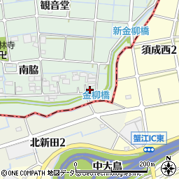愛知県津島市金柳町南脇159周辺の地図