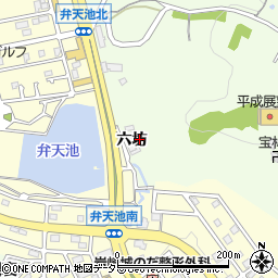 愛知県日進市岩崎町六坊周辺の地図