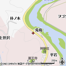愛知県豊田市枝下町兎島周辺の地図