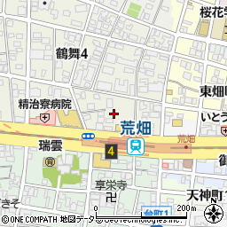 名古屋市役所交通局　地下鉄鶴舞線荒畑駅周辺の地図