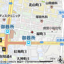 愛知県名古屋市昭和区緑町周辺の地図