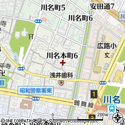 愛知県名古屋市昭和区川名本町6丁目周辺の地図