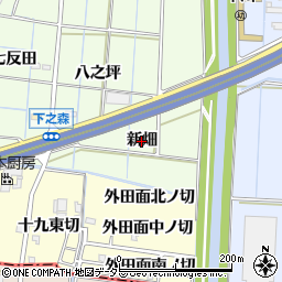 愛知県あま市七宝町下之森（新畑）周辺の地図