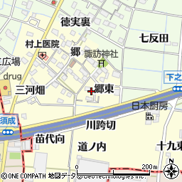 愛知県あま市七宝町徳実郷東周辺の地図