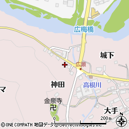 愛知県豊田市東広瀬町神田周辺の地図