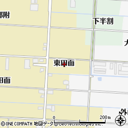 愛知県愛西市立田町東田面周辺の地図