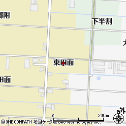 愛知県愛西市立田町（東田面）周辺の地図