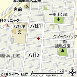 愛知県名古屋市中村区八社周辺の地図