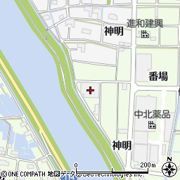 愛知県津島市中一色町神明周辺の地図