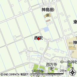 愛知県津島市中一色町西訳周辺の地図