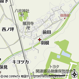 愛知県豊田市篠原町前田周辺の地図