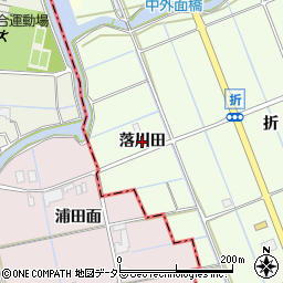 愛知県津島市中一色町（落川田）周辺の地図