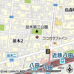 近鉄自動車八田整備工場周辺の地図