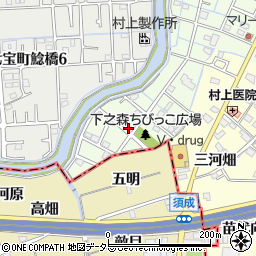 愛知県あま市七宝町下之森河原周辺の地図