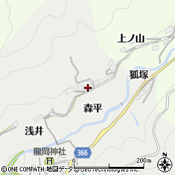 愛知県豊田市竜岡町森平周辺の地図