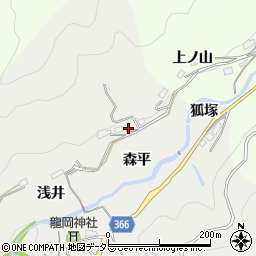愛知県豊田市竜岡町（森平）周辺の地図