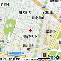 愛知県名古屋市昭和区川名本町6丁目6周辺の地図