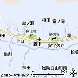 愛知県豊田市足助白山町槙田周辺の地図