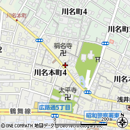 愛知県名古屋市昭和区川名本町4丁目周辺の地図