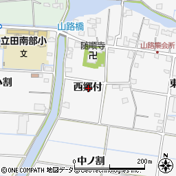 愛知県愛西市山路町西郷付周辺の地図